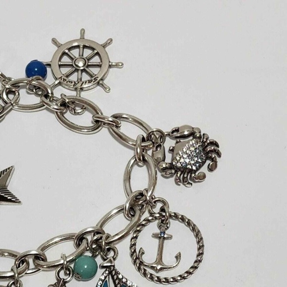 Brighton Blue Water crab, seahorse, star, sailboat, and pearl charm bracelet new - Picture 4 of 9